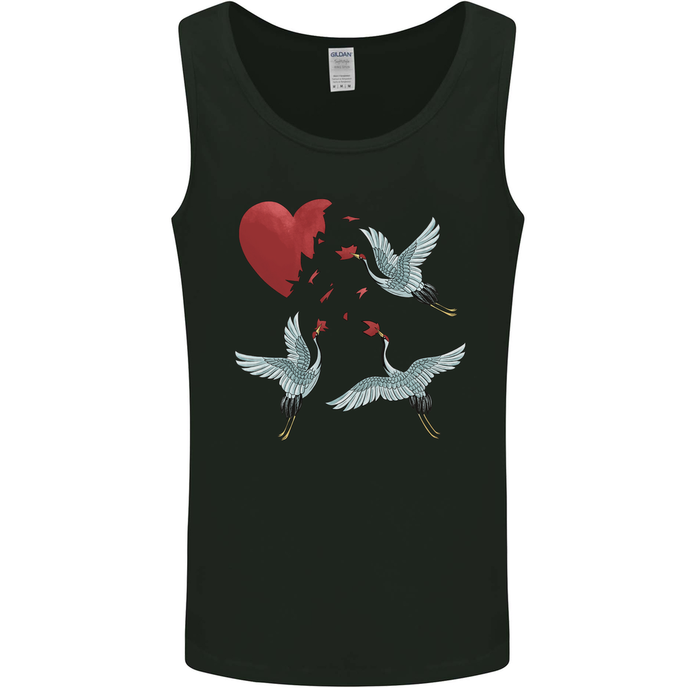 Crane Heart Anti Valentines Day Single Funny Mens Vest Tank Top