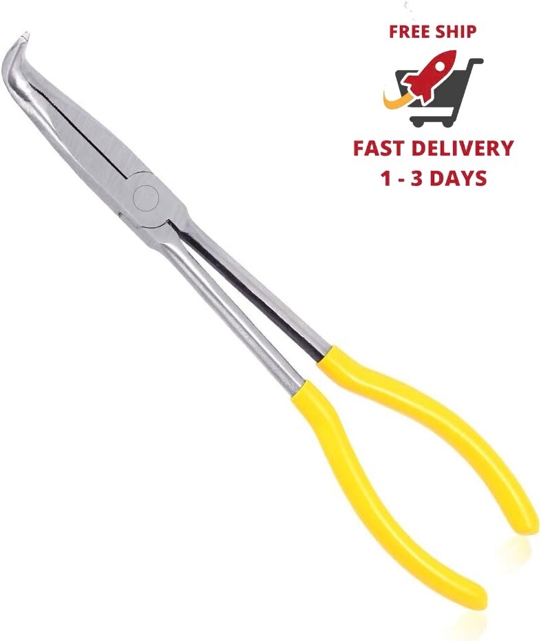 Alicates de punta fina de largo alcance, de 90 grados, de 11 pulgadas, con punta