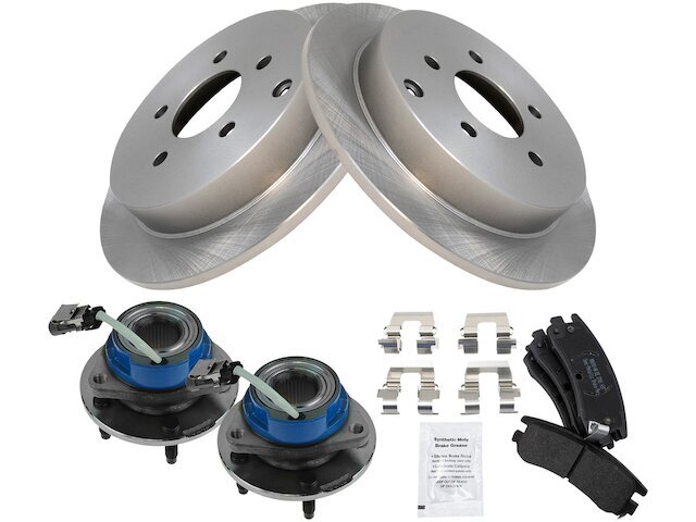 Rear Brake Pad and Rotor and Wheel Hub Kit fits Aztek 2001-2005 AWD 88XNYM