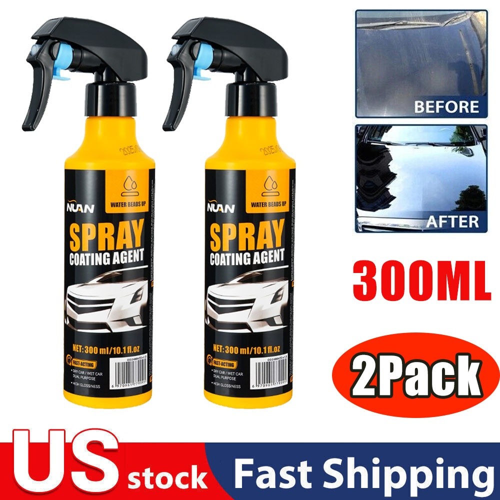 2Pack 300ML 3 in 1 High Protection Quick Car Coat Ceramic Coating Spray 2025