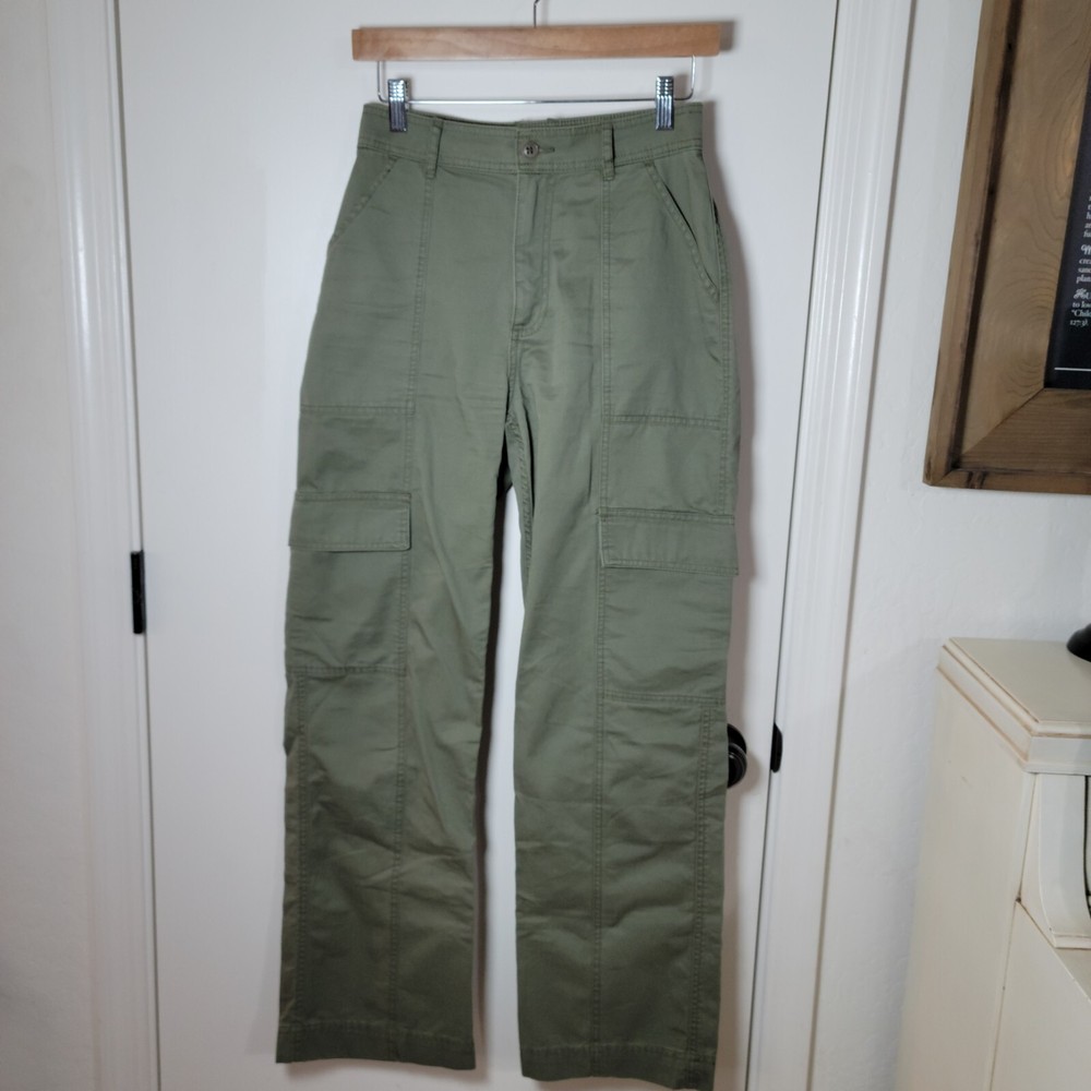 Abercrombie & Fitch Cargo Pants 27 Womens Green Utility Y2K 100% Cotton Gorpcore