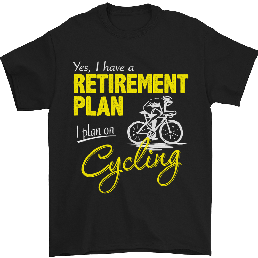 Funny Cyclist Retirement Plan T-Shirt for Men in 100% Cotton