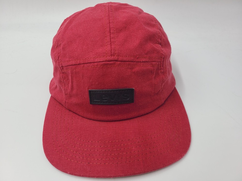 Levis 5 Panel Snap Adjustable Hat Cap Skate Skateboard Surf Dad Men Women Red