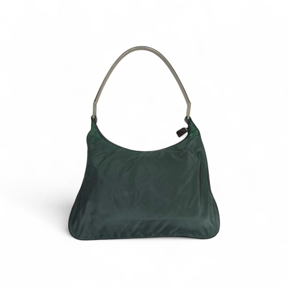 Prada FW1998 Dome Leather Shoulder Bag with Metal Handle Pre-Owned