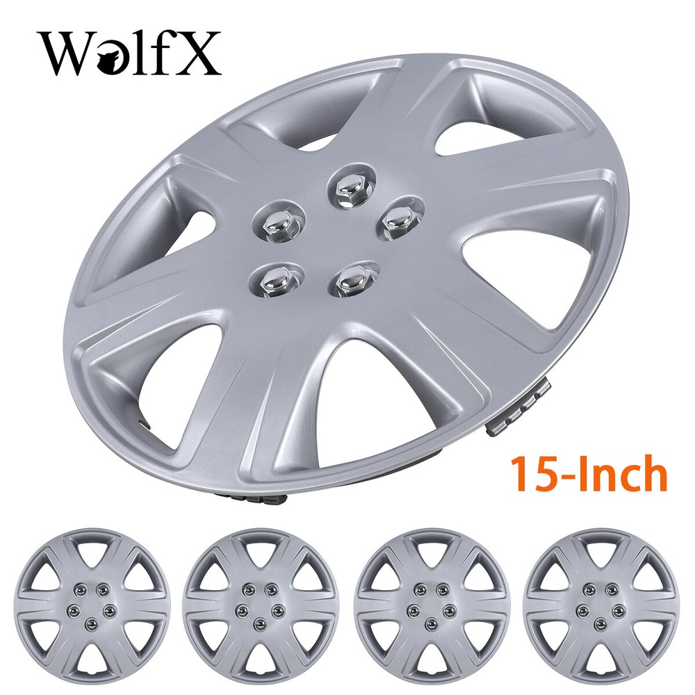 2005-2008 Toyota Corolla 15in 4-Piece Silver Snap-On Wheel Rim Covers