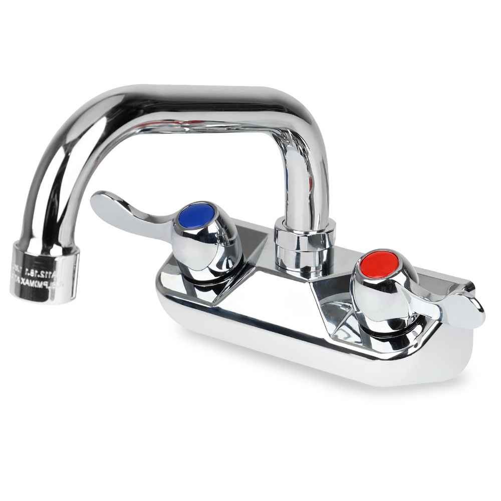 4-Inch Commercial Hand Sink Faucet with 6-Inch Swivel Spout and Dual Lever Handles