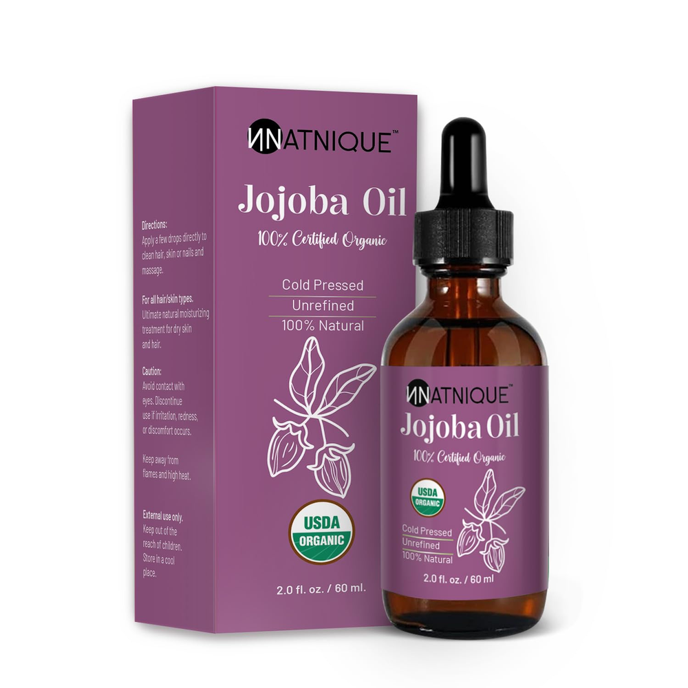 Jojoba Oil 2Oz, USDA Certified Organic, 100% Pure for Hair Growth, Face & Skin.