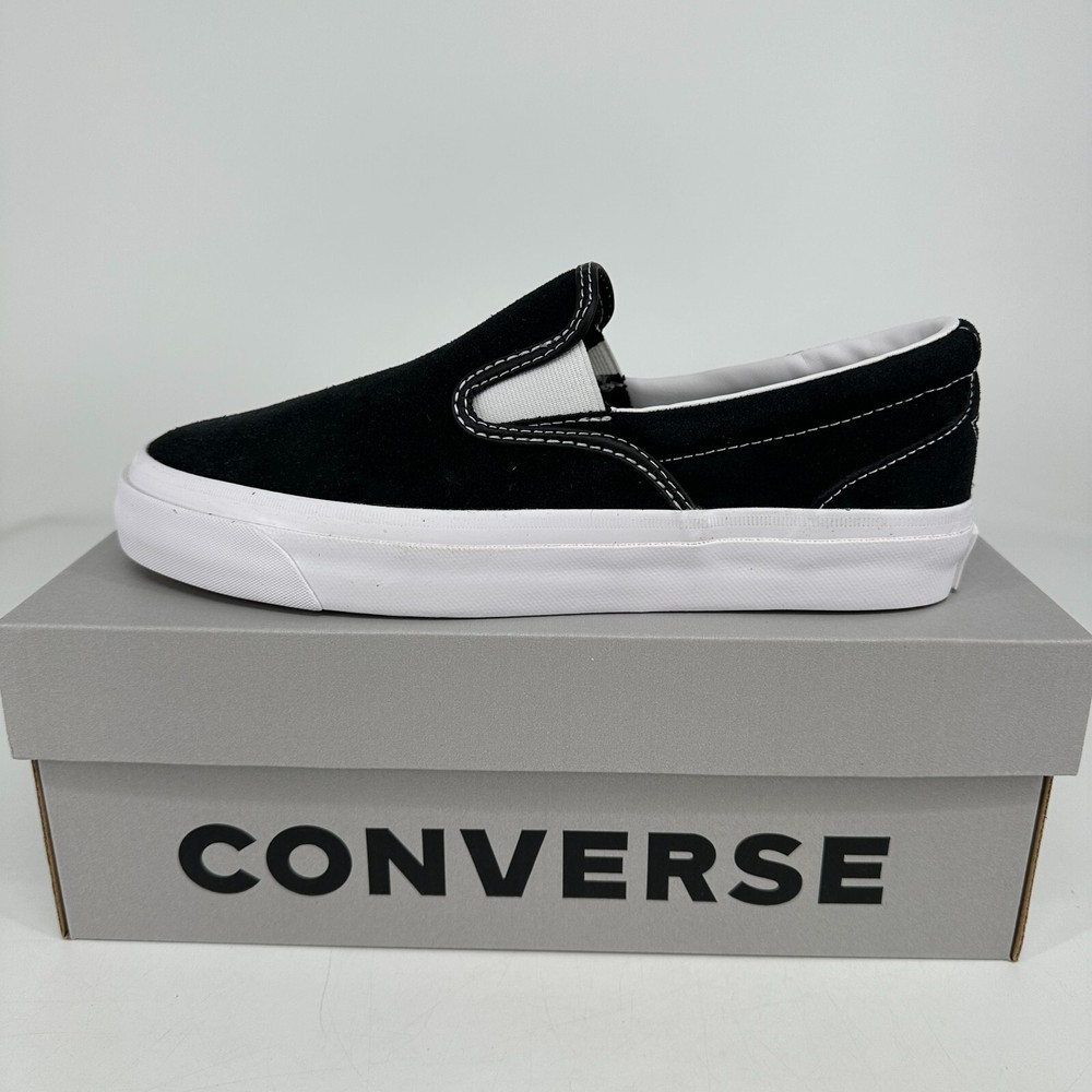 Converse One Star CC Pro Sneaker Women 8.5 Suede Slip On Black White Skate Shoes