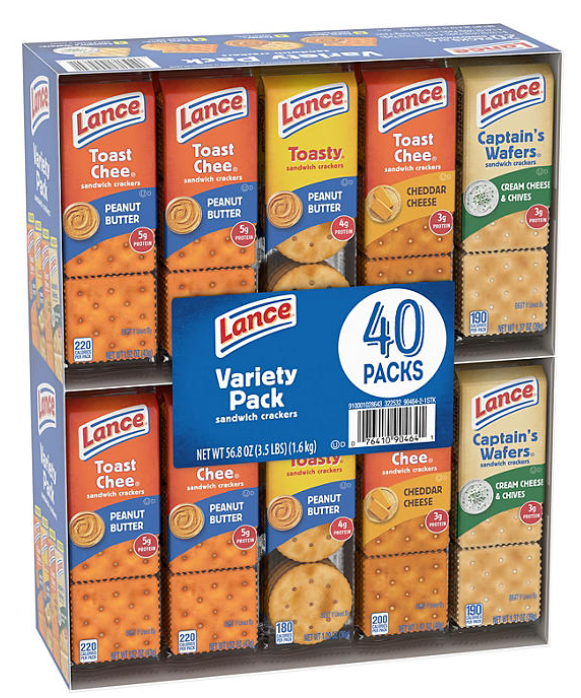 Lance Variety Pack Sandwich Crackers, 40 pk.