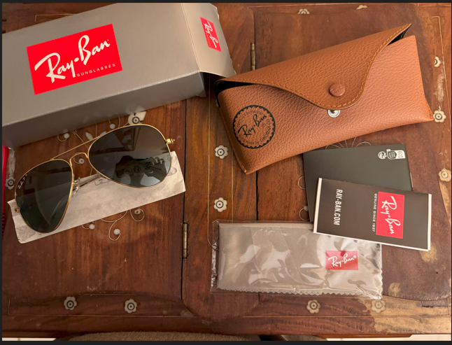 Ray Ban Aviator Classic RB 3025 001/58 Gold Sunglasses Green Polarized/Italy