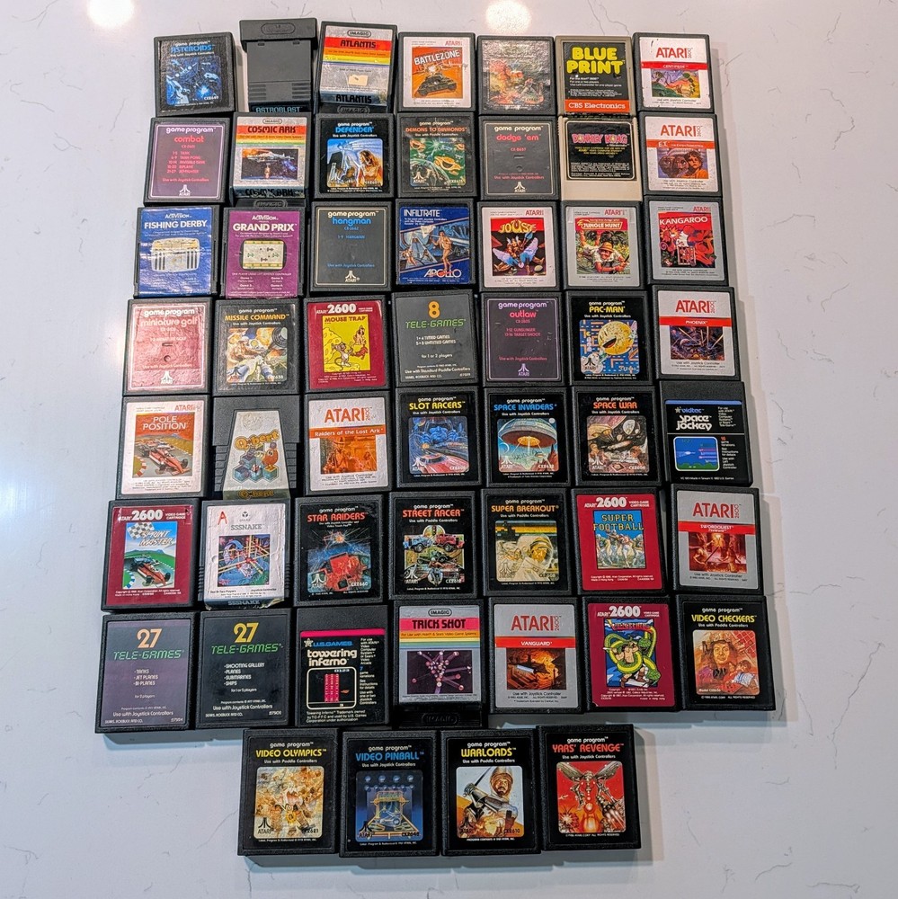 Lot Of 53 Atari 2600 Games - All Cleaned & Tested