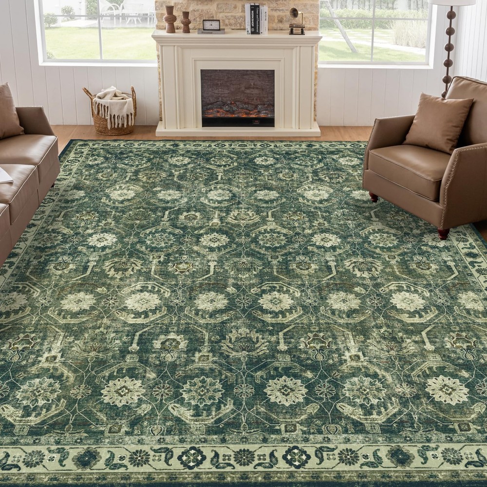 Woodbruy 10x14 Washable Area Rugs - Large Rugs for Living Room 10x14 Vintage ...