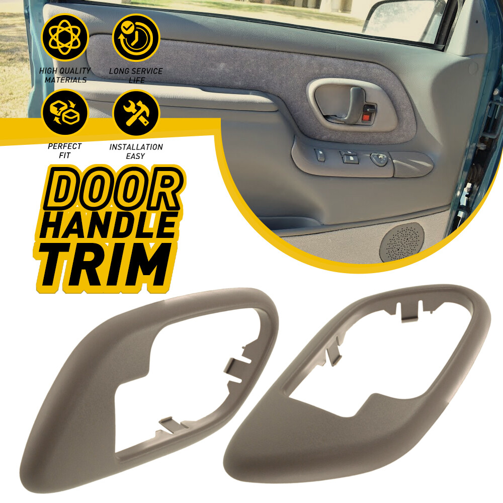 New Tan Interior Door Handle Trim Bezels for Chevy GMC Trucks Pair Set