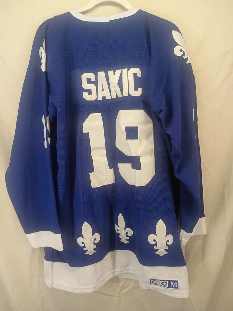 CCM VINTAGE HOCKEY Joe Sakic Quebec Nordiques Blue Jersey Size Men's 52