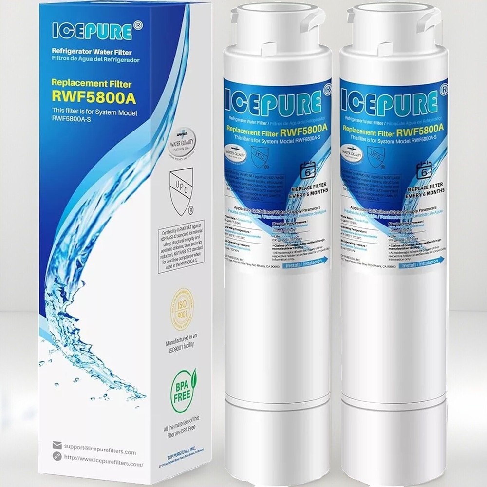 Refrigerator Water Filter IcePure RWF0500A 2-Pack Compatible with 9010 Filter