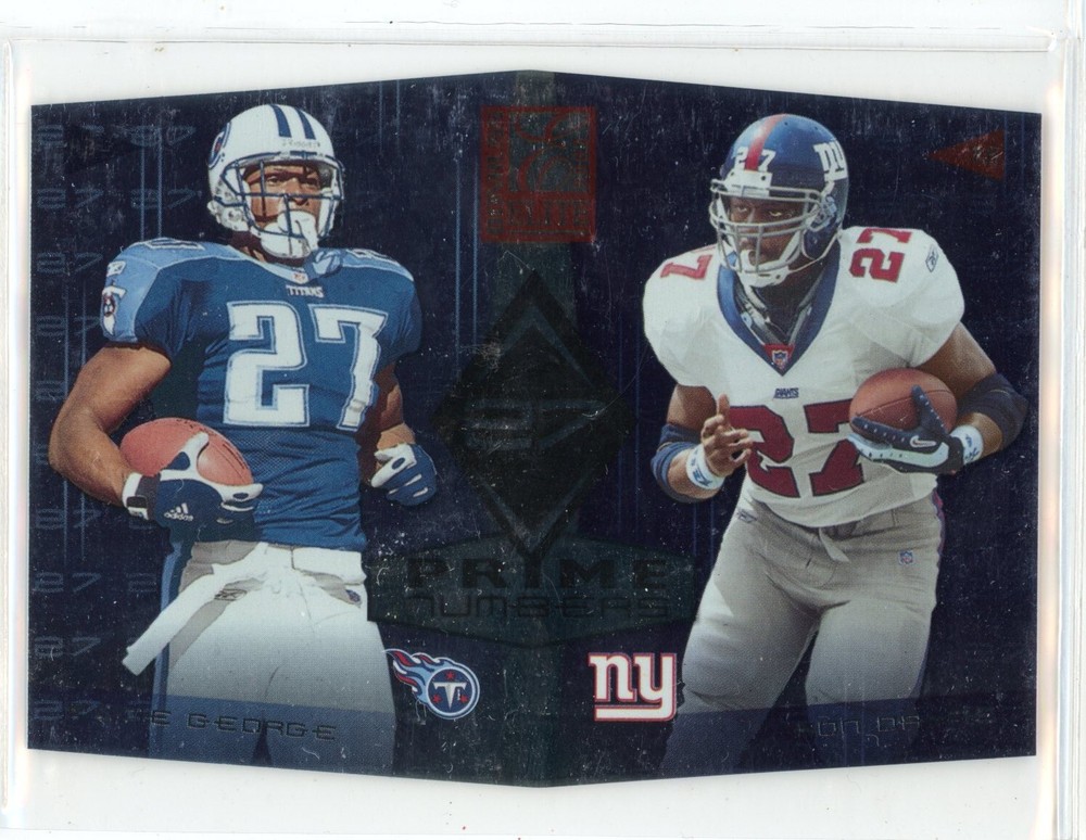 2002 Donruss Elite EDDIE GEORGE RON DAYNE Prime Numbers Card #PN6 Ser# 1596/1600-image
