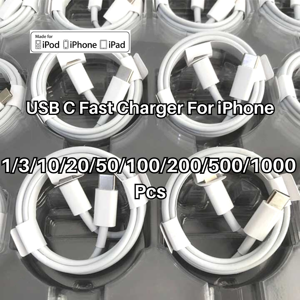 For iPhone 14 13 12 11 Pro XR 8 Fast Charger Type-C USB C Cable Cord PD 20W Lot