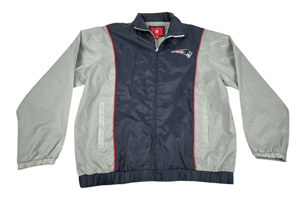 NFL Blue & Gray New England Patriots Windbreaker Jacket. Men's - Size L