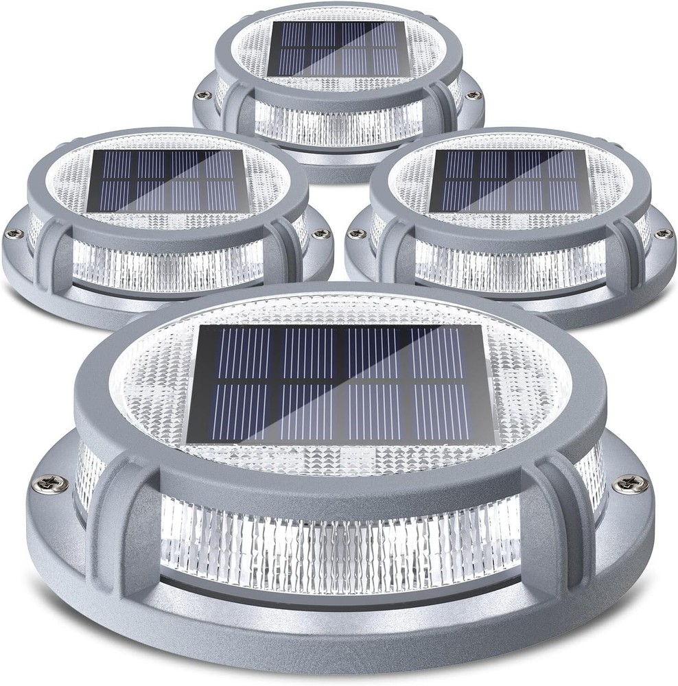 Siedinlar Solar Deck Lights Outdoor 16 LED 2 Modes Waterproof Pathway Dock Driveway Markers