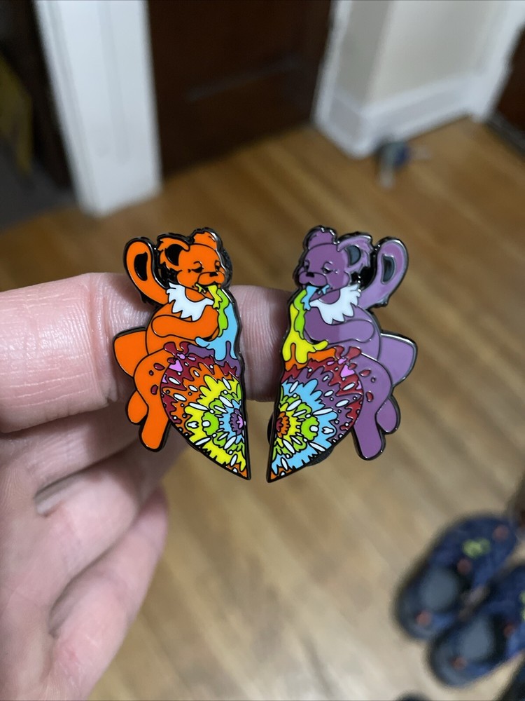 Grateful Dead Pin Set Hat Pin Heart Lovers Too Much Too Fast Rainbow Tie Dye