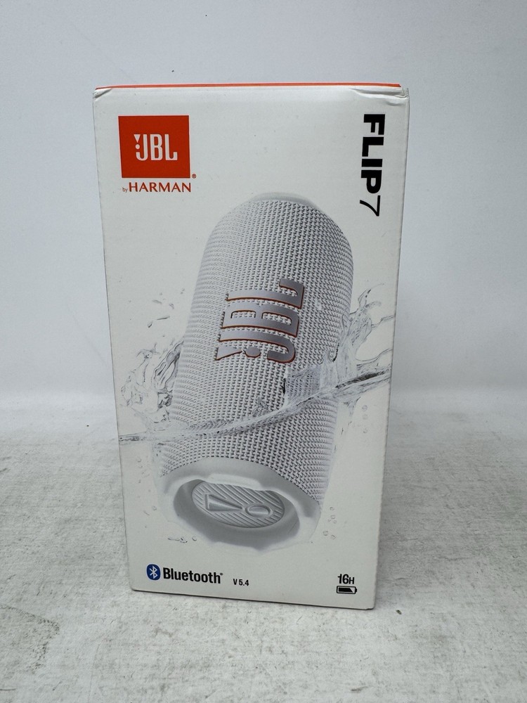 JBL Flip 7 Portable Bluetooth Speaker in White