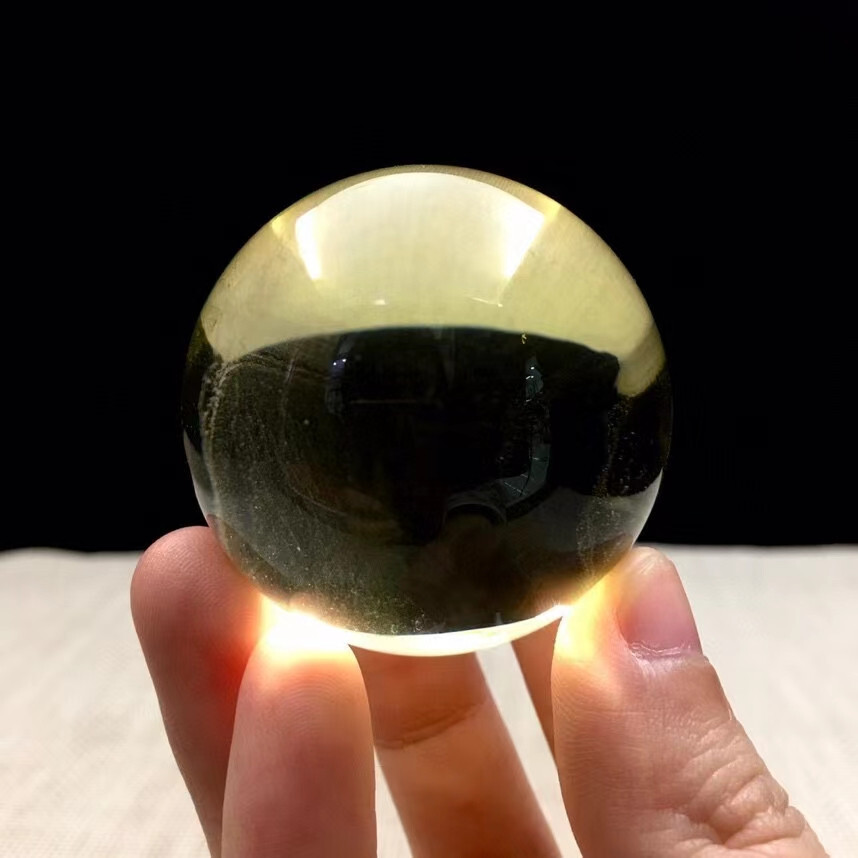 46mm Natural Citrine Quartz Sphere Crystal Ball for Reiki Healing, 140g