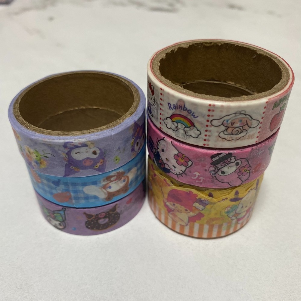 Sanrio Washi Tape Set of 6 Hello Kitty My Melody Cinnamoroll Japan Kawaii