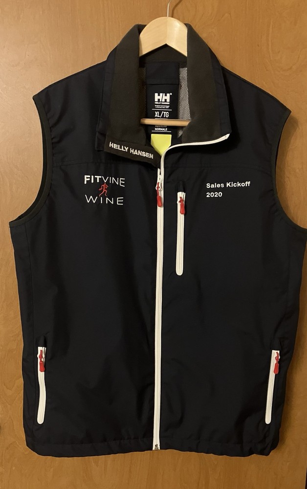 Helly Hansen Mens Navy Blue Embroidered Sailing Crew Vest Size XL