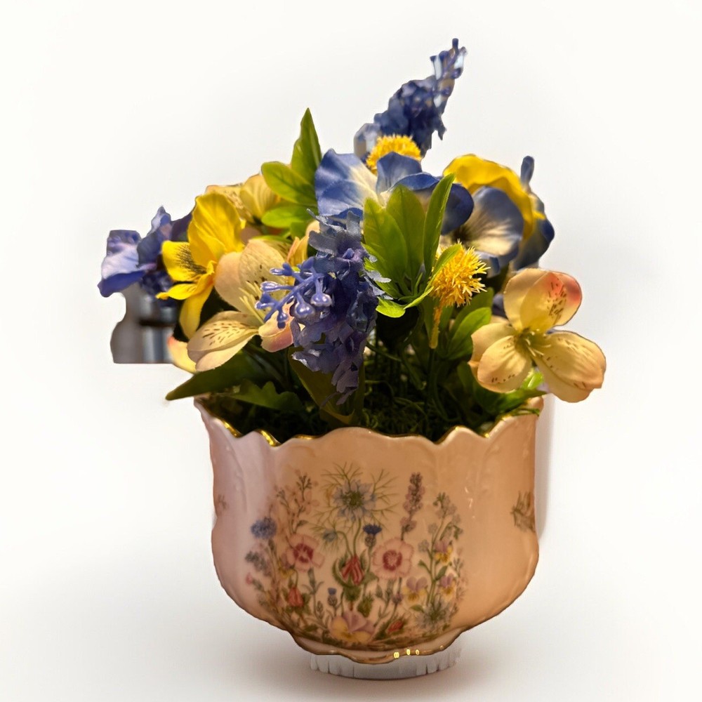 Vintage Aynsley Wild Tudor Flower Pot Jardiniere Planter Bowl Bone China England