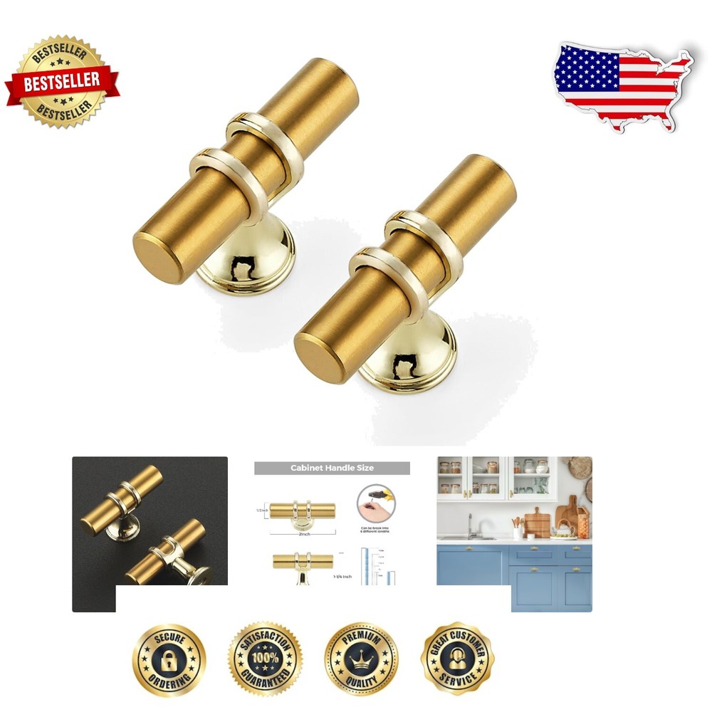 Sturdy Brushed Brass Drawer Handles - 30-Pack for Kitchen & Bathroom Renovations