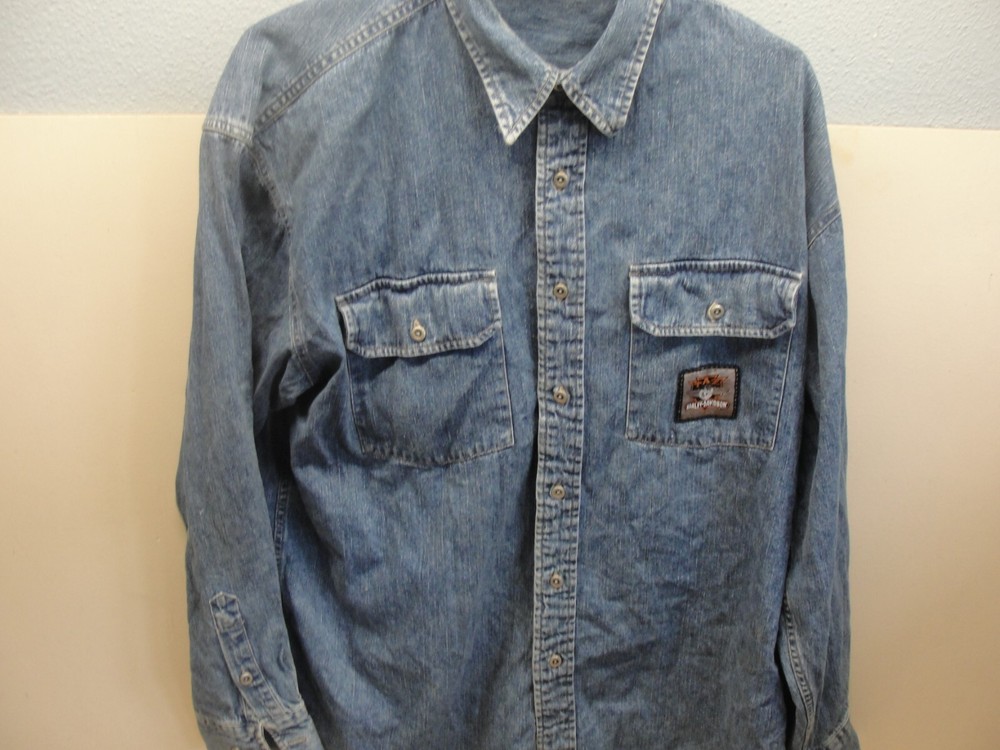 Warner Bros Harley Davidson Taz Tasmanian Devil Denim Jacket Size L