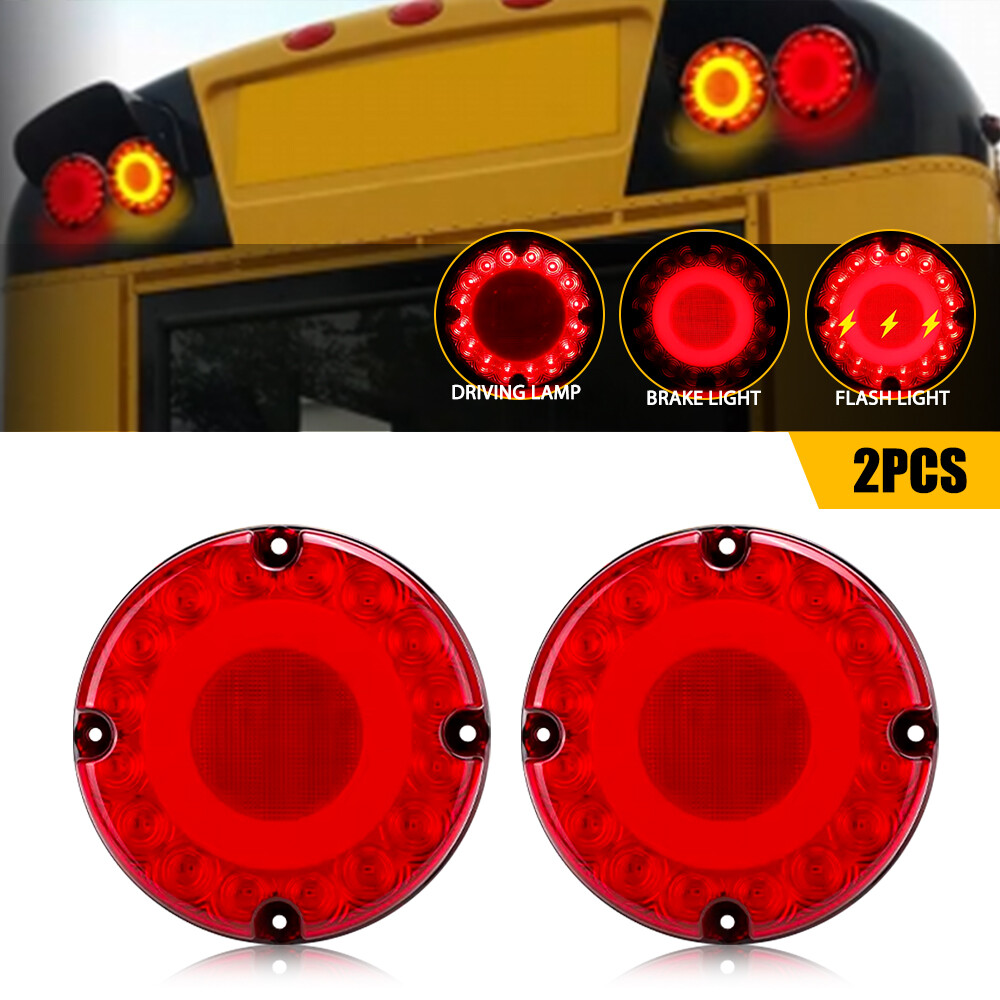7in Round Red 36-LED Truck Trailer Brake Stop Parking Turn Signal Tail Lights M