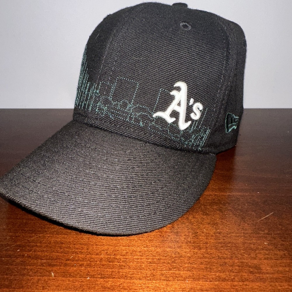 Oakland A's Athletics Vintage 59FIFTY Fitted Baseball Hat, Black/White, 7 1/8