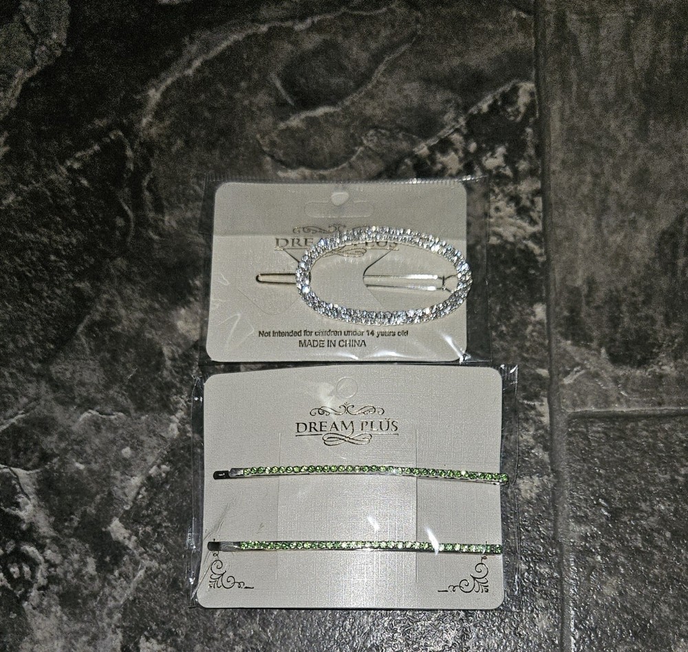 Silver Hair Clips With Rhinestones Bundle BNIB