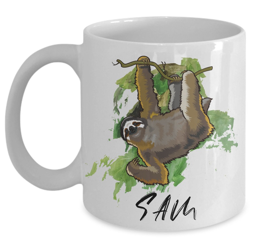 Cute Sloth Mug Custom Name Mug Custom Sloth Gifts For Women Sloth Related Gifts