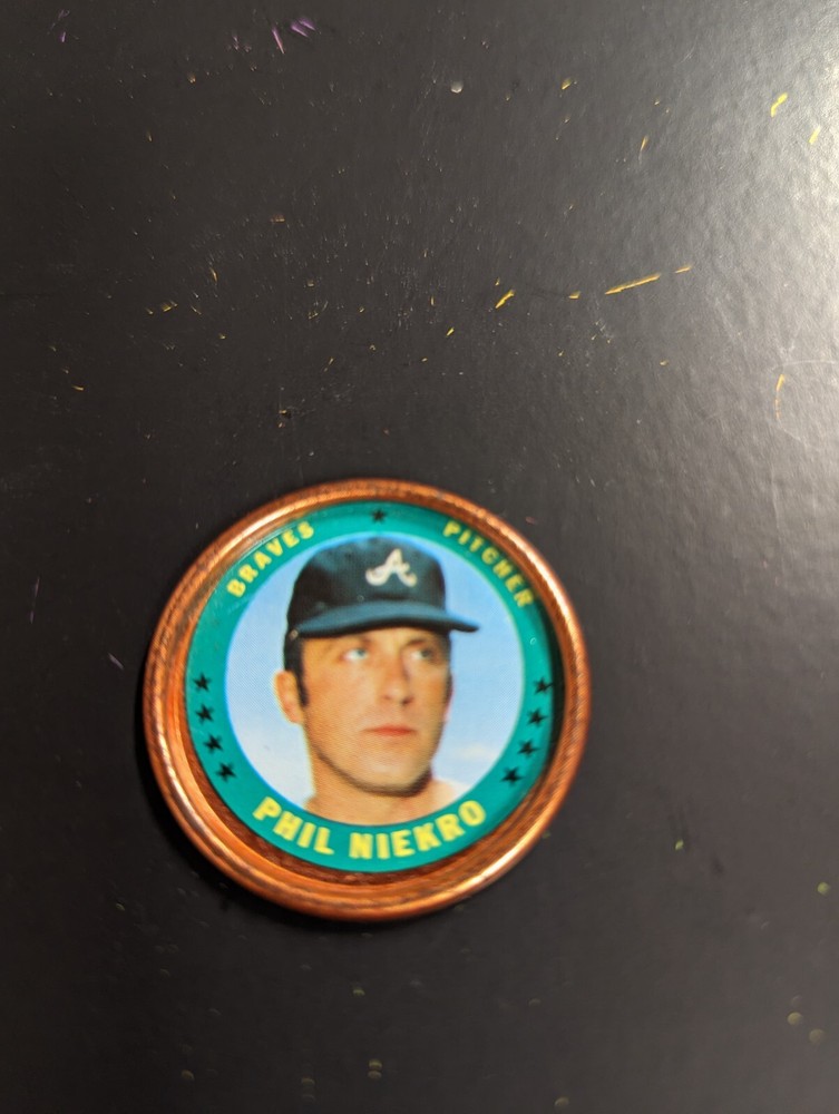 1971 Topps Phil Niekro Baseball Coin Insert #37 Atlanta Braves Authentic VG Cond