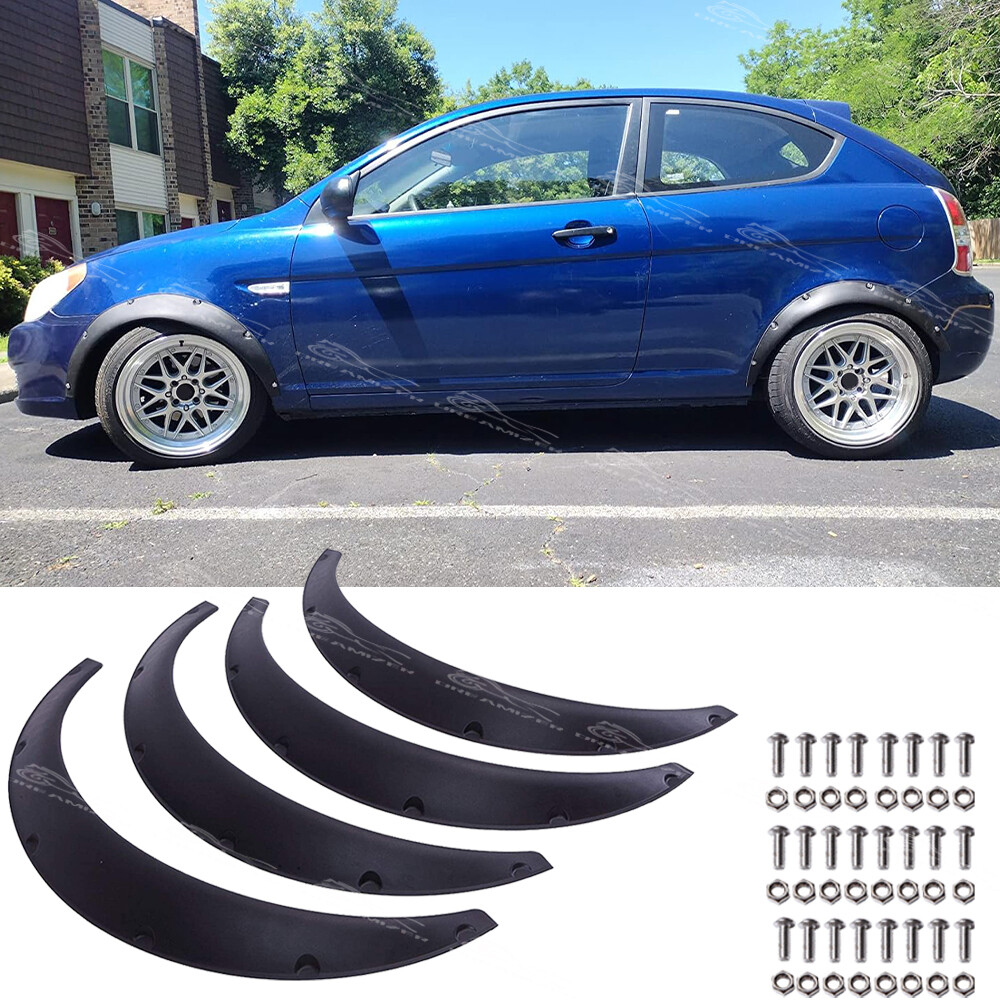 For Hyundai Accent Hatch Flexible Fender Flares Wheel Arches Wide Body Mudguards