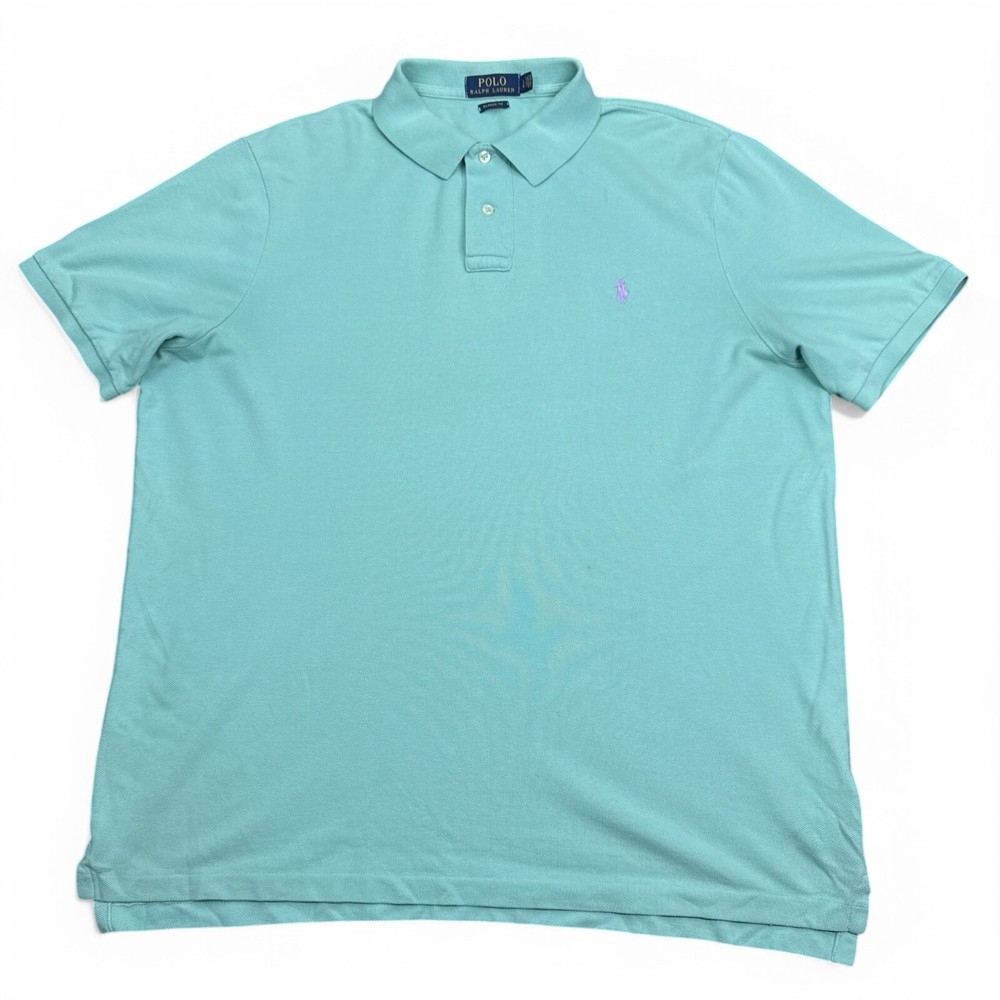 Ralph Lauren Polo Shirt Mens Size Large Light Blue Classic Fit Pony Casual