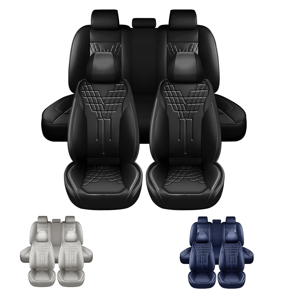 For Kia Forte Optima NAPA Leather Car 5-Seat Cover Protector Front Rear Full Set