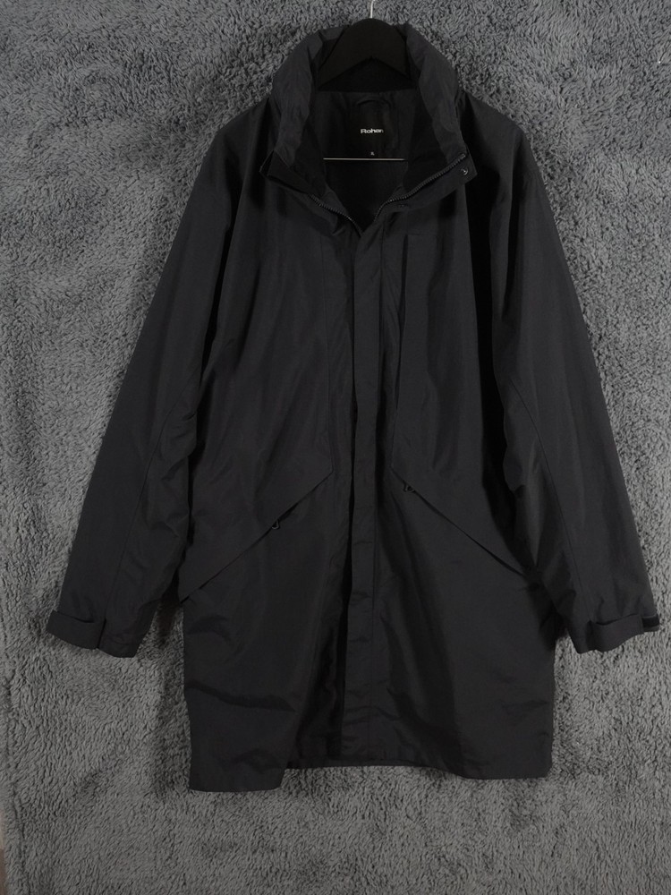 Rohan Mens XL Blue Black Hilltop Rain Jacket with Outdoor Pockets