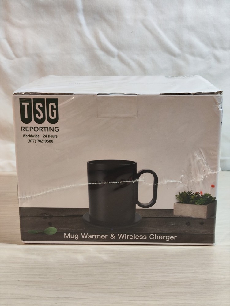 Coffee Mug Warmer - Plate and Mug - White- Wireless Charger New!
