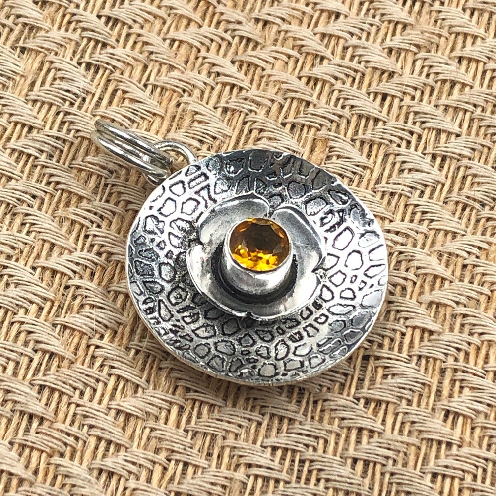 Anniversary Gift For Her Natural Citrine Gemstone Pendant 925 Sterling Silver