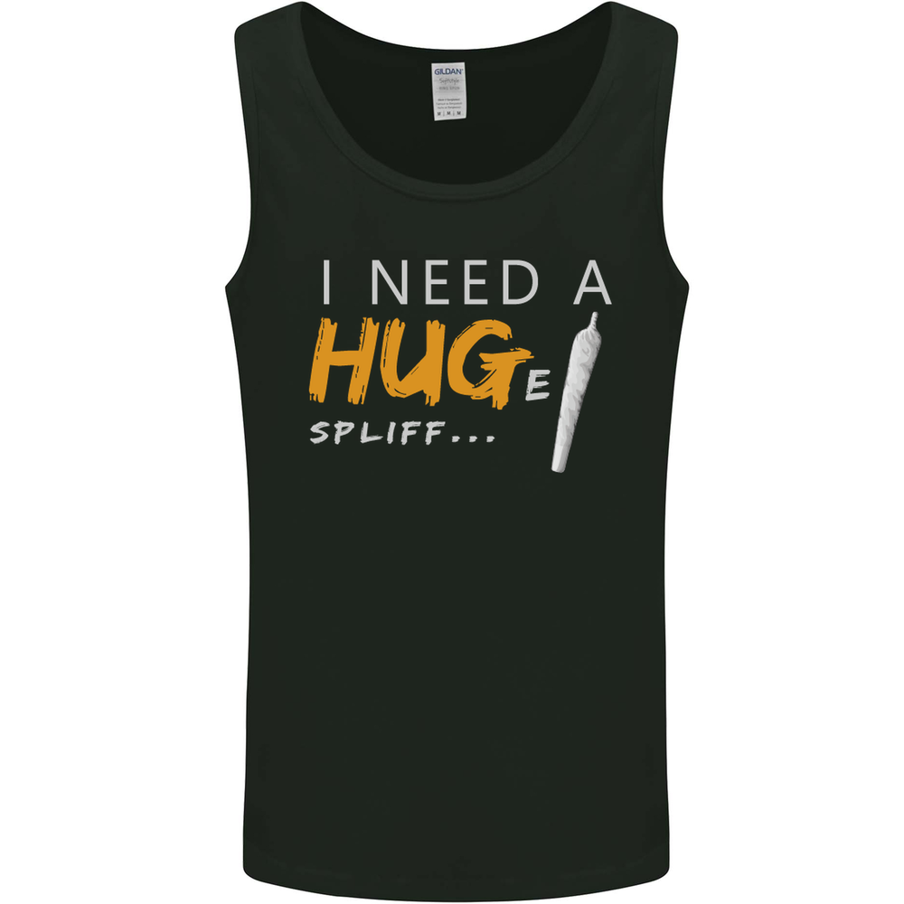I Need a Huge Spliff Funny Weed Cannabis Mens Vest Tank Top