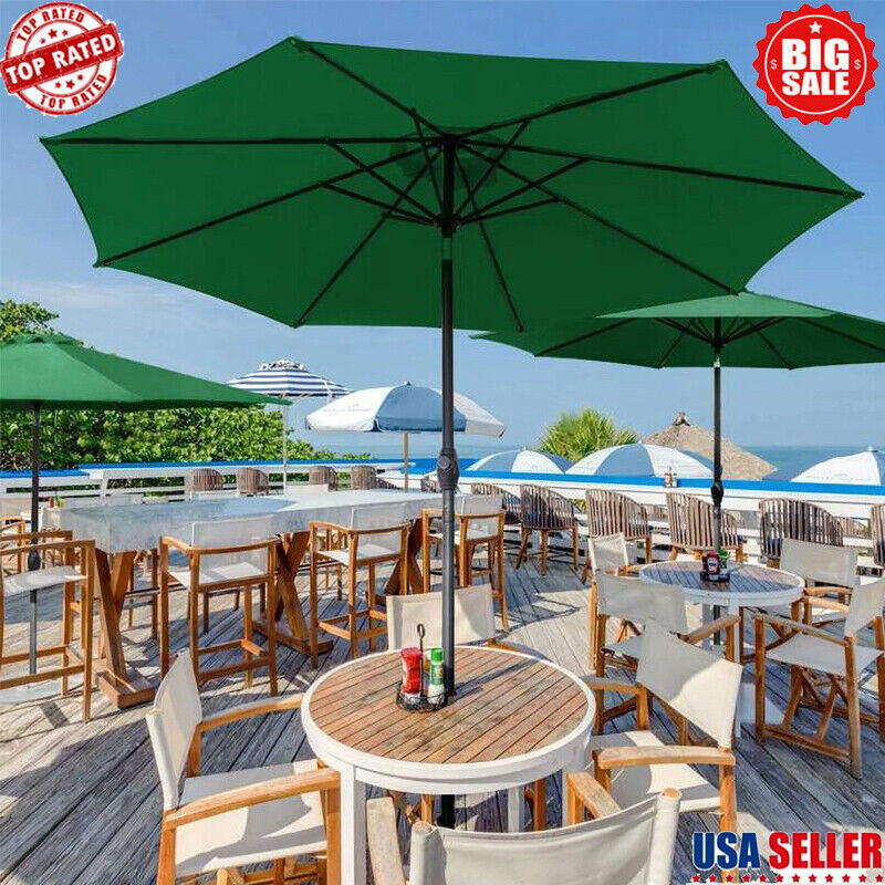 9ft Adjustable Straight Tilt Patio Folding Vent Umbrella for Outdoor Markets