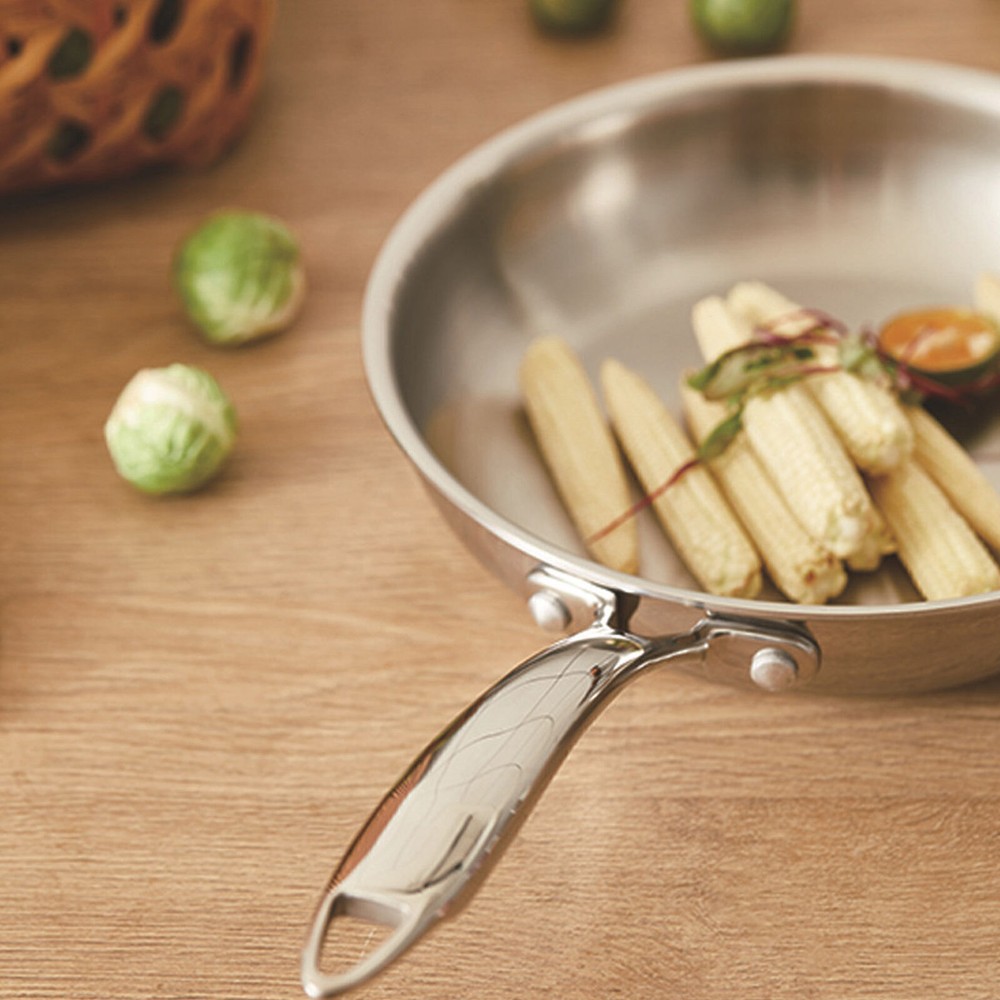 Stainless Steel Frying Pan Thickened 304 Stainless Steel Uncoated 3 Layers