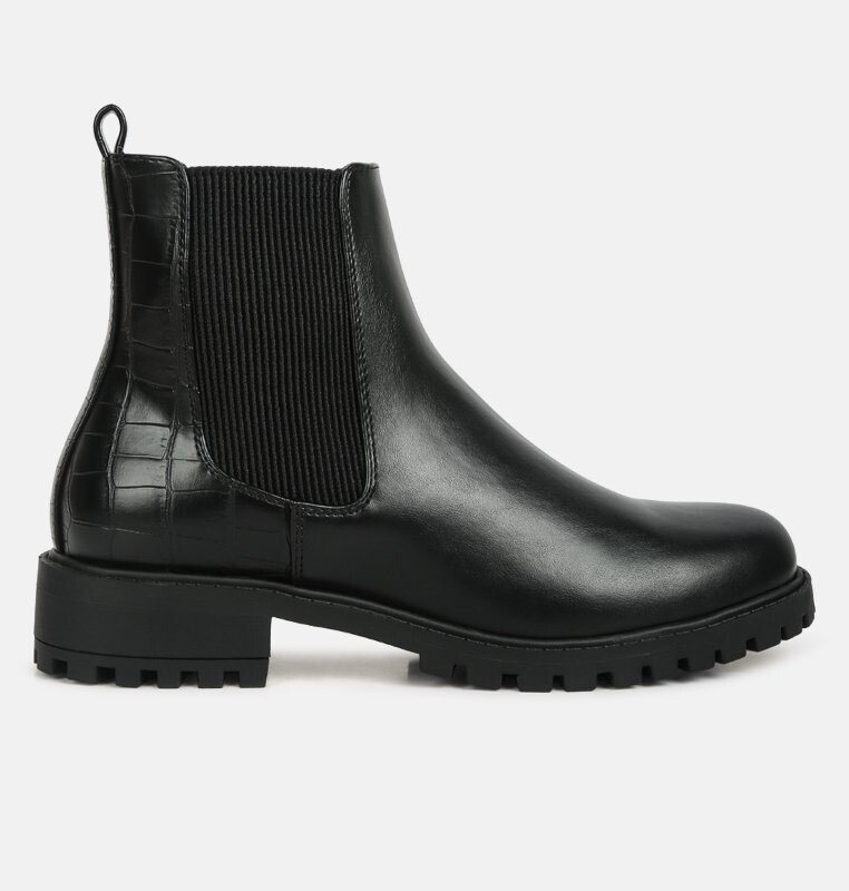 London Rag Women’s Stella Croc Chelsea Boot in Black Size 9