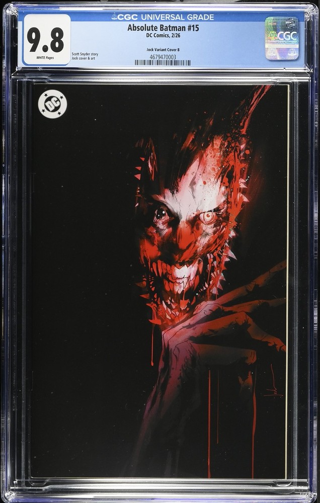 Absolute Batman 15 CGC 9.8 Jock 1:50 Incentive Variant Cover