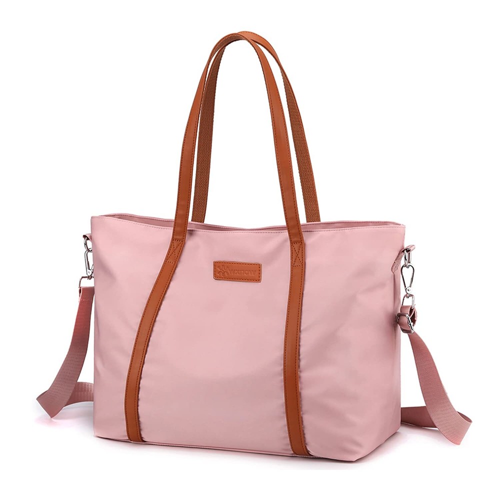 Canvas Tote Bag Waterproof Nylon Multi Pocket Shoulder Bags Woman 15.6 inch L...