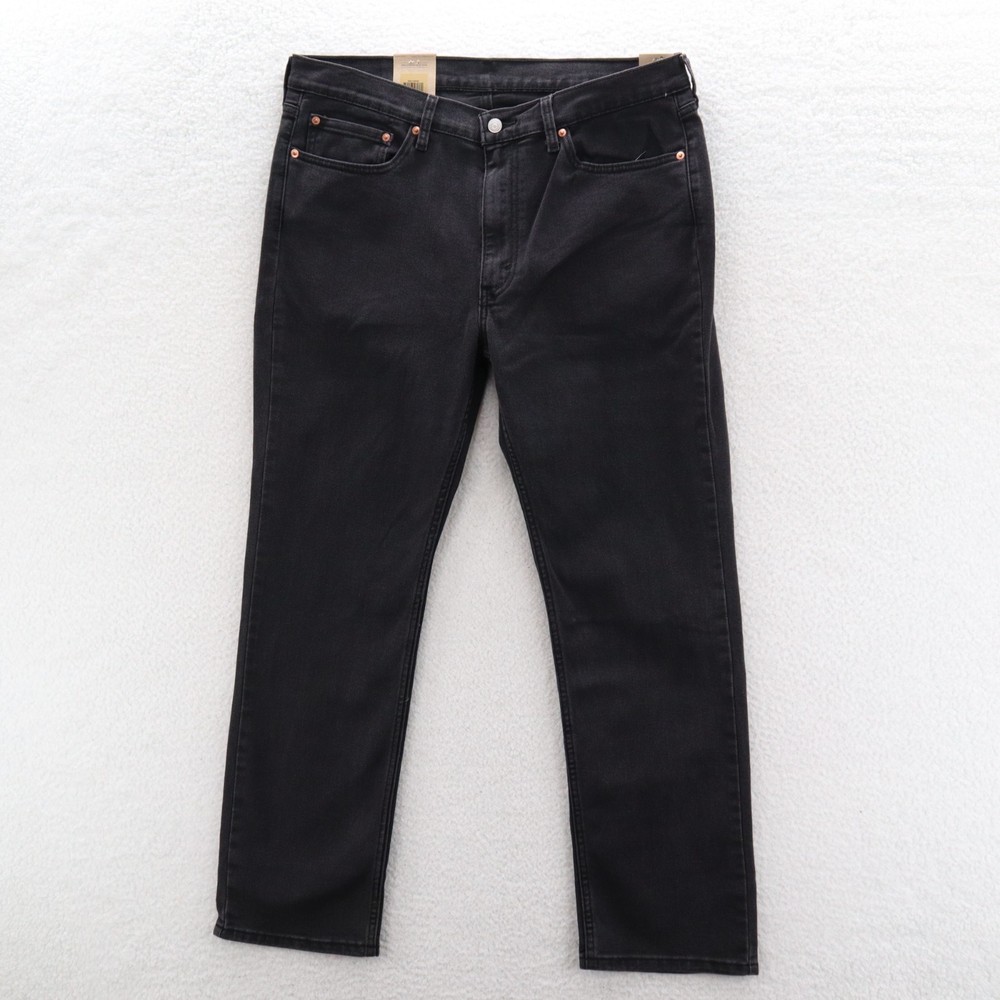 Levis 514 Jeans Mens 36x30 Black Straight Jeans Dark Denim Grunge 90s Y2K New