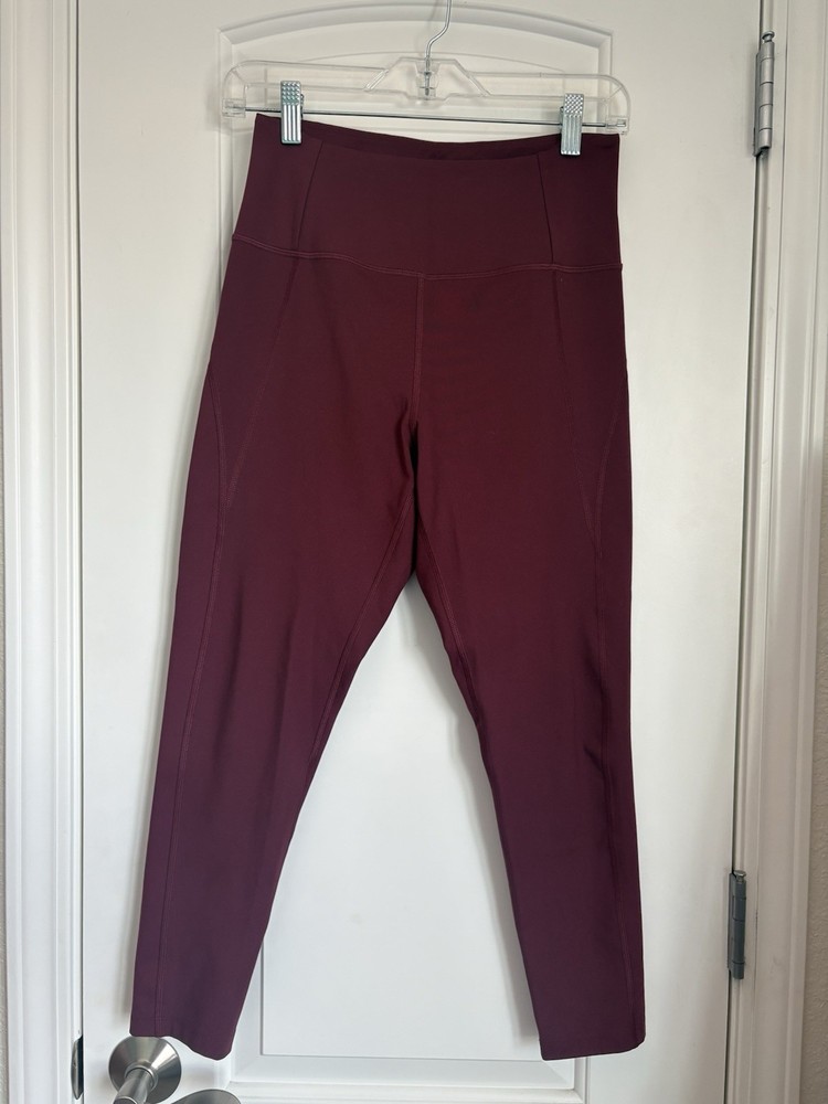 Girlfriend Collective Women’s Maroon Compression Leggings - Size M